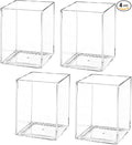 AZUREAL 4 Pack Clear Acrylic Pen Holder Cup, Clear Makeup Brush Holder, Thickened Acrylic Desktop Stationery Organizer for Office, School, and Home Storage