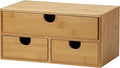 MEEDEN Bamboo Desk Organizer with Drawers: Desktop Storage Drawer Container - Tabletop Storage Organization Box for Office Home Toiletries Supplies