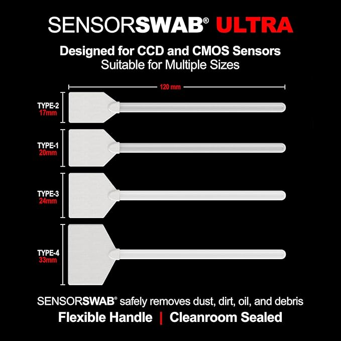 Photographic Solutions Digital Survival Kit - Type-2 (17mm) Sensor Swabs, PEC-PAD Photo Wipes, E-Wipe Packet, Eclipse Optic Cleaning Fluid - Camera Cleaning Kit with Travel Bag