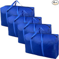 100L Extra Large Storage Bags, Big Moving Bags with Strong Zippers & Carrying Handles, Packing Bags for Moving, Storage, Travel and Camping, Storage Totes For Space Saving (Blue, 4 Pack)