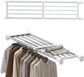 Tension Shelf Expandable Rod Closet Tension Shelf Heavy Duty Clothes Hanger | System Heavy Duty Clothes Hanger Adjustable DIY Garage Bathroom Kitchen Storage Organizer Shoe Rack, Plant Stand, Bookshelf