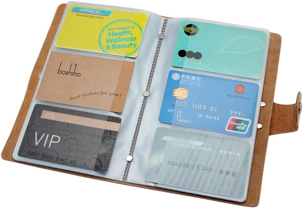 boshiho Leather Credit Card Holder Business Card Case Book Style 90 Count Name ID Card Holder Book