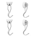Ant Mag Swivel Magnetic Hooks 50lbs Heavy Duty Grill Magnet Hooks 4 Pack with Scratch Proof Stickers Great for Home Refrigerator Kitchen Store Grill BBQ Office Warehouse (White)
