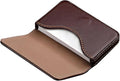 Business Card Holder PU Leather with Magnetic Closure, Slim Pocket Name Card Case for Men & Women, Professional Card Wallet for Office & Travel (Brown)