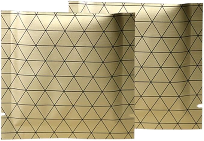 100 PCS 4 Mil Thick Open Top Heat Seal Bags, PET+AL+PE Mylar Bags with Easy Tear Notch, Resealable Heat Sealable Pouch for Food Storage, Packaging, Not Vacuum Bags (Gold, 10 * 10CM/3.9"*3.9")