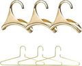 Bag-a-Vie Gold Metal Hangers Combo Pack 6 (3 Purse Hangers + 3 Clothes Hangers) Closet Organizer Set for Handbags, Coats & Suits