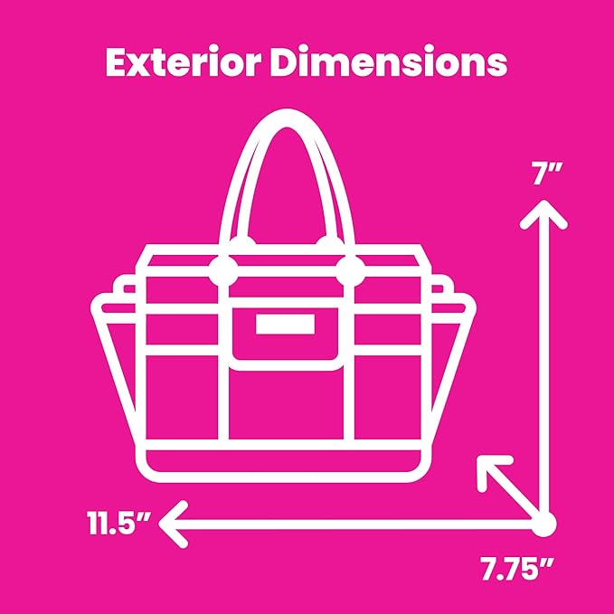 Everything Mary Deluxe Store & Tote Organizer – Black & White Stripe Craft Tote with Handle – Sewing, Scrapbooking & Art Supply Caddy for Creative Project Storage