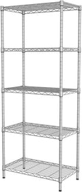 SINGAYE 5 Metal Shelves Wire Shelving Storage Shelf Adjustable Unit Pantry | 5 Tier Kitchen Laundry Room Organization Home Pantry Closet Bathroom Organizers Garage Rack 12" D x 22" W x 59" H Gray