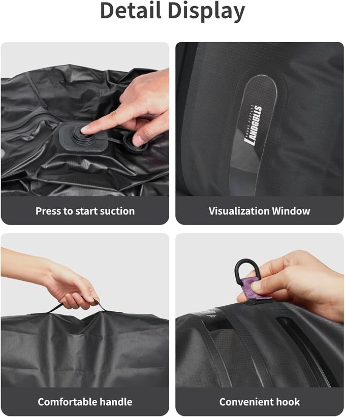 25L Travel Vacuum Bag with Built-in Pump,for Carry-On Suitcase and Backpack