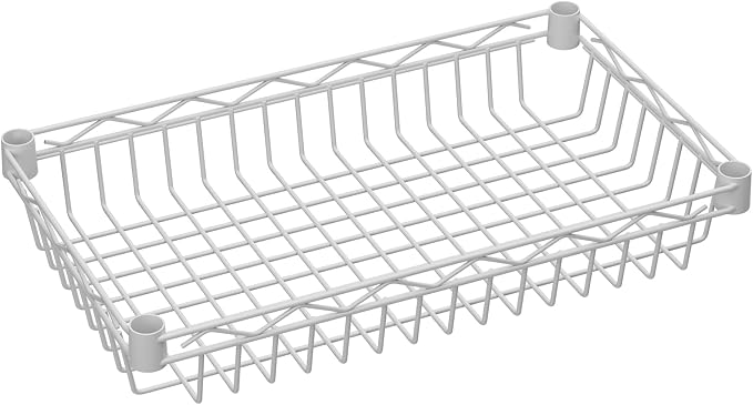 Golpart Basket Shelves Closet Rack with Wheels Metal Pantry Wire Shelf Unit | 6 tier Storage Rolling Shelving Bathroom Organizers Kitchen Garage Laundry Room Organization Home 17.2"Dx12.2"Wx63"H White