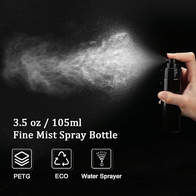 Cosywell 5 Pack Fine Mist Spray Bottles 3.5oz/105ml Leak Proof Mister Spray Bottle Refillable Plastic Hair Spray Bottle for Perfume Skincare Toners Water Cosmetics (Brown)