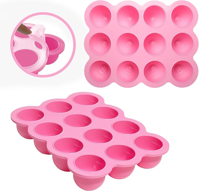 Silicone Freezer Tray with Lid, 12x1.5oz Baby Food Storage Container | Baby Food Freezer Tray, Easy Puree Meal Prep, BPA-Free Food Grade, Homemade Baby Food, Dishwasher Safe, Microwave Safe
