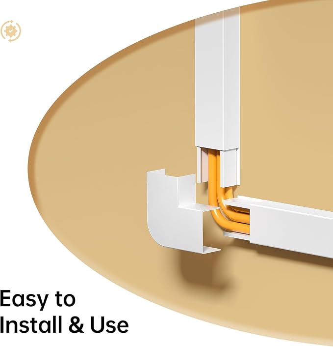 Delamu TV Cord Hider Wall, 142in Cable Hider, Cord Covers for 2-3 Wires on Wall, Paintable Wire Hiders Wire Covers for TV Cords on Wall, TV Cord Hider for Wall Mounted TV, 0.95in W x 0.55in H, White