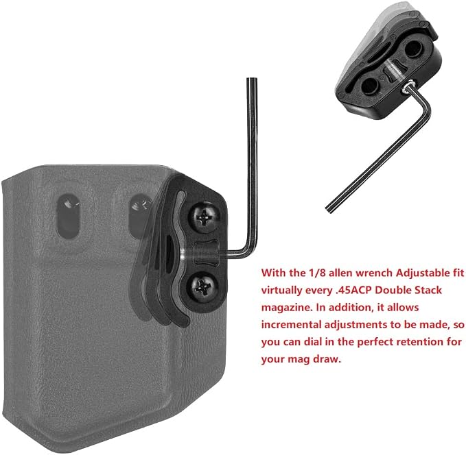 2 Pack IWB/OWB Mag Carrier Fits:9mm/.40 |.45ACP Double/Single Stack | for Right & Left Hand Ambidextrous Concealed Carry Magazine Holster