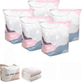 No-Pump Vacuum Storage Bags, Upgrade Large Compression Storage Bags, 3D Standing Upright Design, Pump-Free Press & Seal for Clothes, Comforters, Blankets, Bedding, (5Pack)