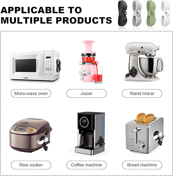 Appliance Cord Organizer for Kitchen Appliances: Small Appliance Cord Holder Winder Wrapper Keeper Hider Storage, Cable Cords Wire Organizer Stick on Pressure Cooker, Mixer, Blender, Air Fryer 4 Pack