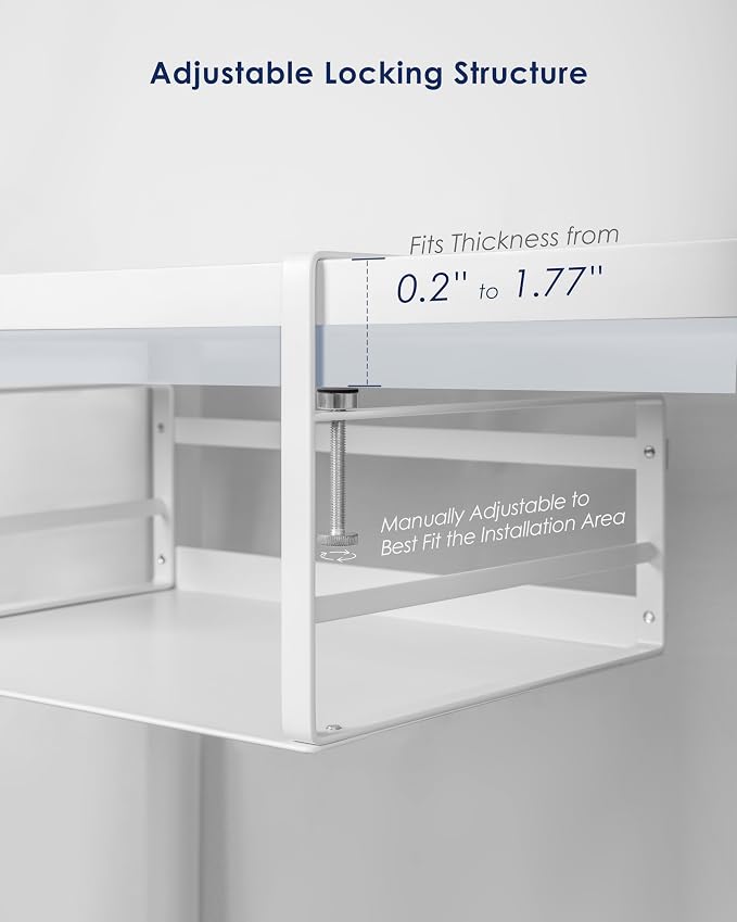 Nxconsu Under Shelf Basket, 2 Pack Under Shelf Storage Organizer, 11" | Heavy-Duty Metal Under Cabinet Shelf Basket Holds 30 lb with No-Drill Knob-Lock Clamp for Kitchen Pantry Cupboard