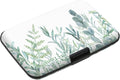 Credit Card Holder, RFID Blocking Aluminum Hard Case, Slim Mini Business Metal Wallet for Women Men, Green Plant Leaves
