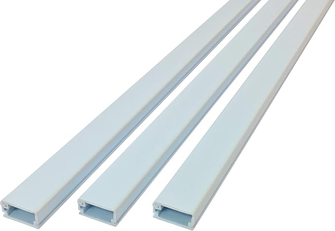 Electriduct Medium Latching Cable Raceway (500 Series) - 5 Feet - White | 3 Sticks (15 Feet Total)