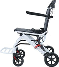 cdar Lightweight Transport Wheelchair, Aluminum Alloy Foldable Wheelchairs for Adults, Portable Transportation Travel Wheelchairs, Outdoor Collapsible Wheelchair, Bearing 200lbs White