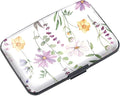Coco Rossi Credit Card Holder RFID Aluminum Small Mini Wallet Women | Metal Wallet, Business Cards Holder, ID Case, Slim Sleeves, Womens Girls Gift, Carry Proof Wallets for Travel, White Daisy