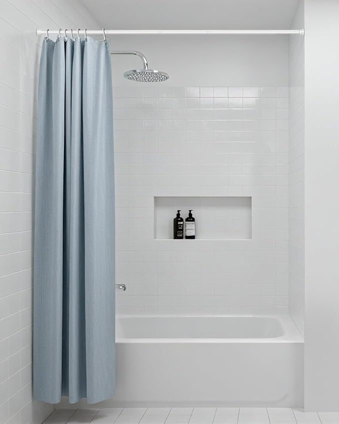 Spring Tension Curtain Rod 30 to 63Inch, White Tension Rod Adjustable Curtain Rods No Drilling Expandable Pressure Curtain Rod Tension Rods for Windows,Doorway,Bathroom,Closet