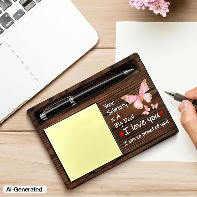 Sobriety Gifts for Women Her, Recovery Sober Gifts Addiction Recovery Gift Your Sobriety is a Big Deal I Am Proud of You Sticky Note Holder Desk Decor