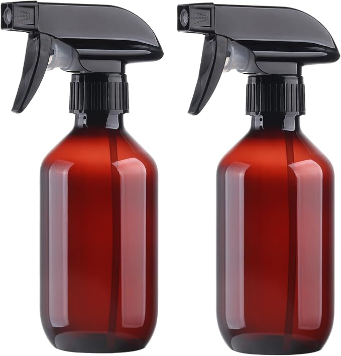 Spray Bottles 2 Pack 10oz Empty Squirt Bottle Plastic Refillable Containers | Fine Mist Water Spray Bottle with Adjustable Nozzle BPA Free Small Spray Bottle for Cleaning, Plants, Pet Training, Hair