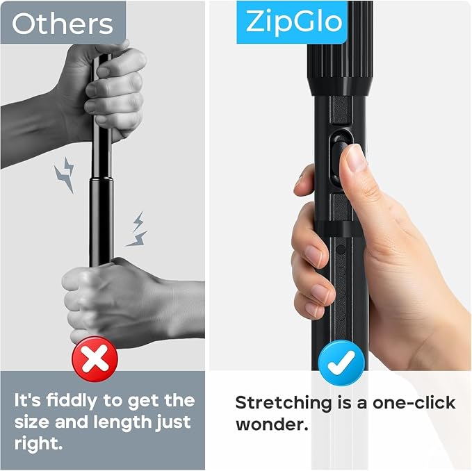 Black Tension Curtain Rod 41-100In(4-8Ft), Outdoor Curtain Rod No Drilling for Window or Bathroom Patio, Adjustable Spring Shower Rod,Rod Diameter 1.26In-One-bond stretching