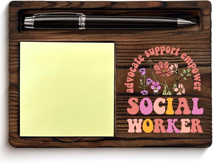 Social Worker Gifts for Women, Appreciation Gifts for Social Worker Advocate Support Empower Sticky Note Holder for Office Cubicle Desk Decor