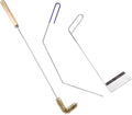 3 PCS Fryer Cleaning Tools with Deep Fryer Brass L-Shaped Brush, Deep Fryer Crumb Scoop, Deep Fryer Cleanout Rod for Restaurants, Air Fryers, Deep Fat Fryers