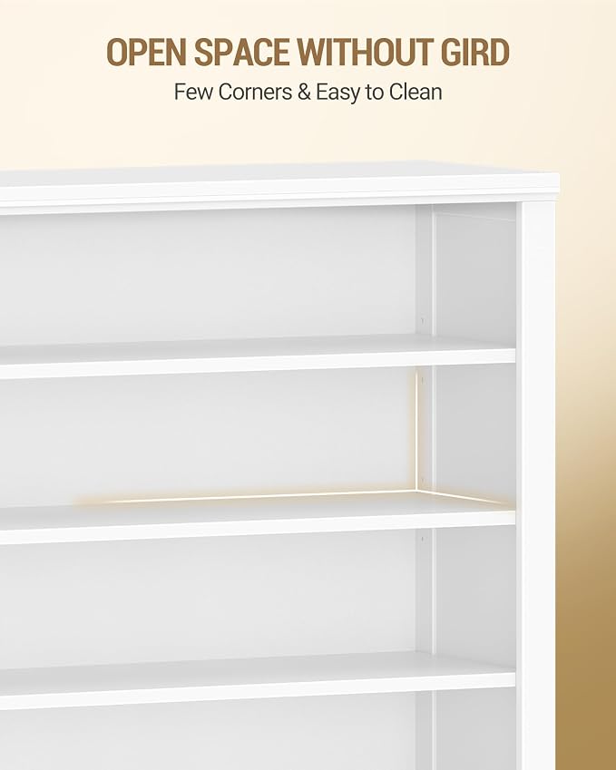 Hzuaneri Shoe Storage Cabinet,10 Tiers Farmhouse Tall Shoe Cubby Organizer | Freestanding Shoe Cabinets, Wooden Shoes Rack with Cubby, 36-40 Pairs, for Entryway, Living Room, White SR59203X