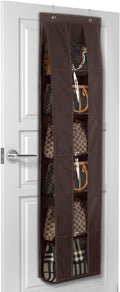 Lirex Over The Door Purse Organizer, Space-Saving Medium and Large Handbag Storage Organizer Clothing Closet Hanger, Dark Brown
