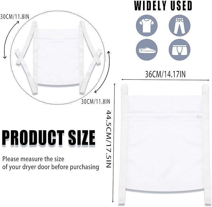 Laundry Bags,Sneaker Wash & Dry Net Bag for Dryer Sneaker Laundry Bags Large HoneyComber Mesh Bags with Zipper and Strap for Shoes Sneaker Washing Mesh Net for Most Dryers Door 15.7" Large
