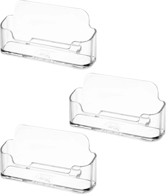 Mr. Pen- Acrylic Business Card Holder for Desk | Clear Plastic Business Cards Display Holders Stand, 3 Packs, Fits 40-60 Cards