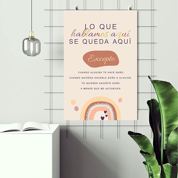 LOLUIS Mental Health Poster, La Salud Mental Spanish Learning Tools Educational Supplies Art Print (Psicoterapia Terapia, Custom Frame Type)