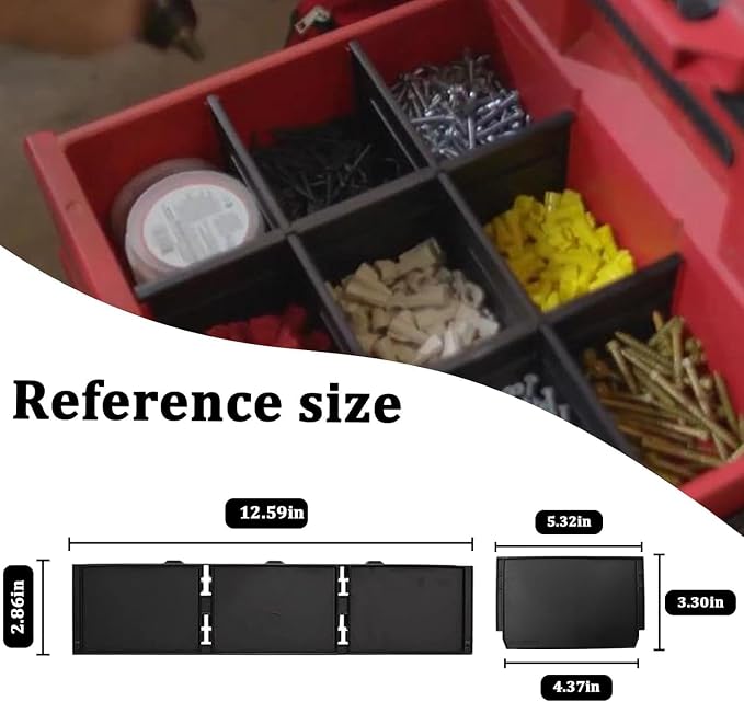 48-22-8473 For Milwau-kee Packout Dividers | Packout 3 Drawer Dividers Tool Box (Black-3 Pack)