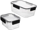 SAFIGLE 2pcs Freezer Food Containers with Lids, Black Small and Medium Fruit Preservation Boxes, Sealing Household Food Storage for Refrigerator and Kitchen Organization
