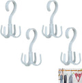 4PCS Rotating Tie and Belt Hanger, 360° Rotating Multifunctional Space Saving Closet Organizers Handbag Storage Hook Scarf Hanging Rack for Bedroom Kitchen (Blue)