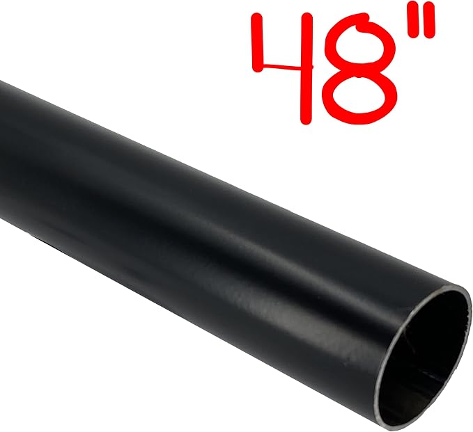 48" HEAVY DUTY Round Closet Rod | 32mm Diameter | Black Clothes Pole | 1 Pack