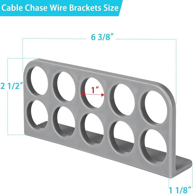 20Pack Cable Chase-Wire Bracket,Cable Support Wire Bracket Holder for NMB | Cable Chase Bracket Wire Holder for Electrical Cord Organized Management,Labor Time Saving,1" with 10-Hole Design
