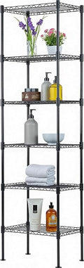 Meet perfect 6-Tier Wire Shelving Unit, 600 lbs Capacity Heavy Duty Metal Storage Rack, Adjustable Height Standing Shelf Organizer for Kitchen, Pantry, Garage, 63.6" H x 16.7" W x 11.8" D