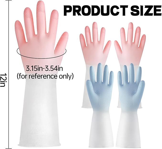 Rubber Gloves for Dishwashing,Cleaning Gloves for Women Dish,Dishwashing Gloves Medium Best.Pefect for Woman Men(2 Pairs M).
