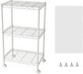 SINGAYE 3 Shelves Storage Shelf Wire Shelving Unit Metal Adjustable Wheels | Small Shelf Storage with Wheels Organizers Closet Unit for Bathroom Laundry Room Kitchen Pantry11.5D x 17.5W x 30.5H White
