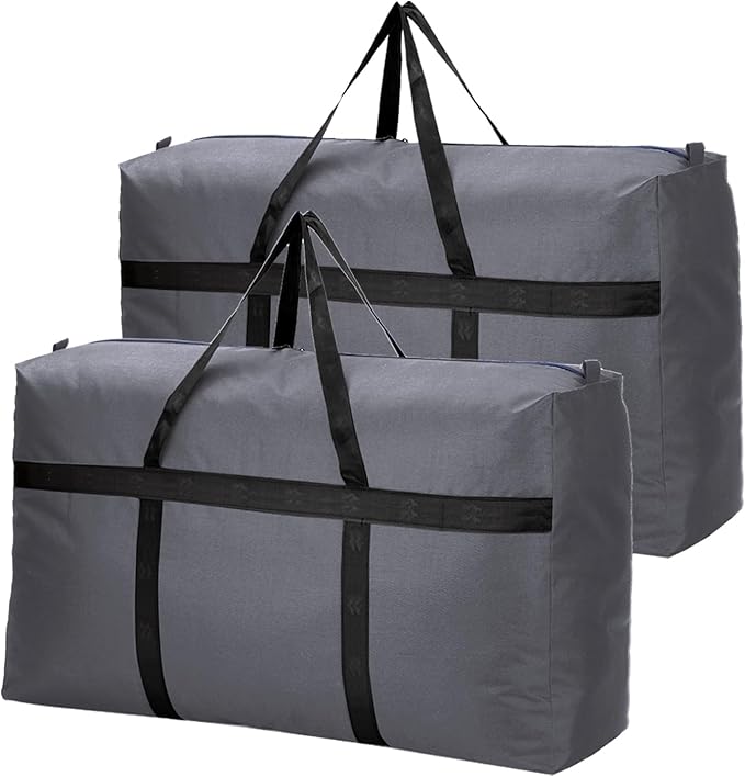 100L Extra Large Storage Bags Big Foldable Duffle Bag for Travel (Grey-100L)