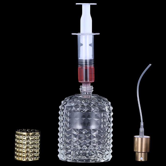 2 Pack 50ml Thick Empty Clear Glass Fine Mist Spray Luxury Refillable Perfume Bottles Atomizer Spray Bottle with 4 kinds of perfume dispenser (Silver cap and Gold cap)