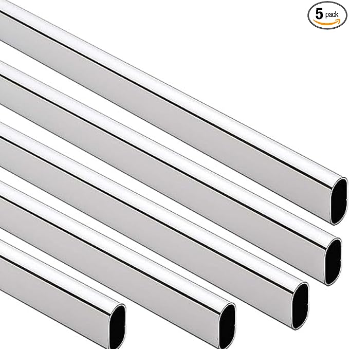 Oval Closet Rod - 94" - Chrome - 5 Pack (Chrome, 94" Rod)