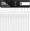 EVEO Cable Hider Wall 306” - Cable Raceway Cord Hider - Wire Covers for Cords on Wall, Cord Cover, Wall Cable Hider, Cable Concealer, Wire Hiders for TV on Wall - 20X (L16 W1.1 H0.55) - Large | White