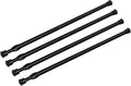 4 Pack Tension Curtain Rod 15.7-28 Inch, Small Short Adjustable Extendable Spring Loaded Rods for Windows Cabinet Blinds Closet Bedroom Kitchen Bathroom Door No Drilling, Black