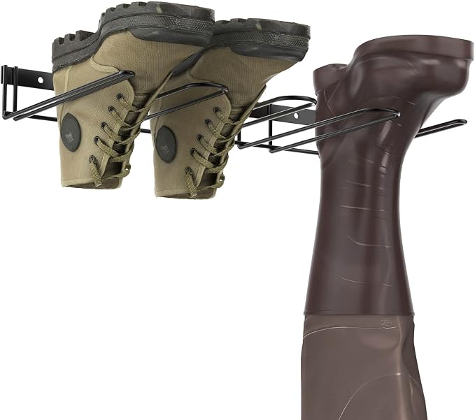 Wader Boot Hanger Wall Mount - Sturdy Metal Boot Rack(2 Pair) | Save Space for Tall Boots and Cowboy Boot, Helps Dry and Prevent Wrinkles on Your boots, for Entryway, Garage, Indoor